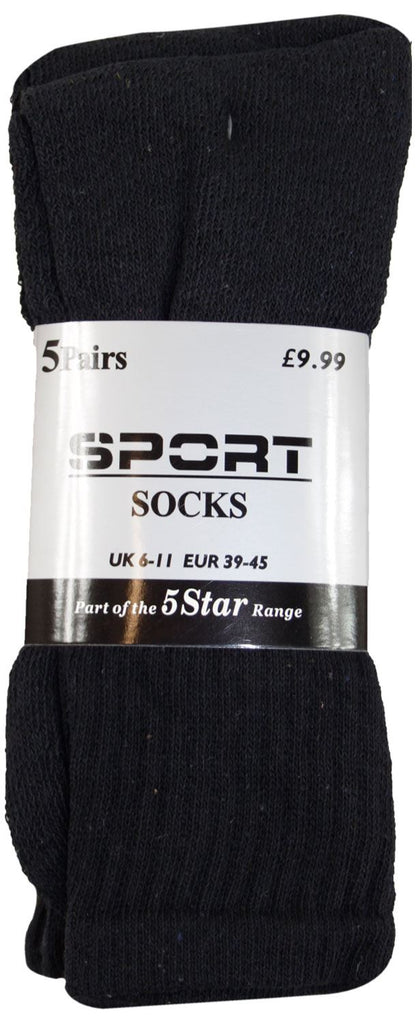 Men's Sport Socks 5 Star Black - 5 Pair