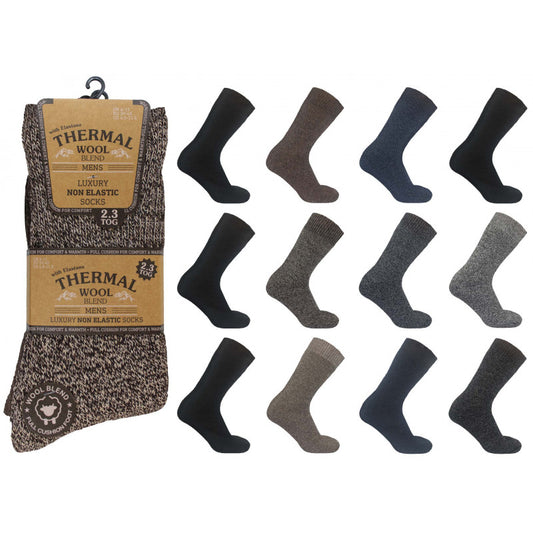 Mens 6-11 Thermal Non Elasticated Wool 2.3 TOG Rated Socks