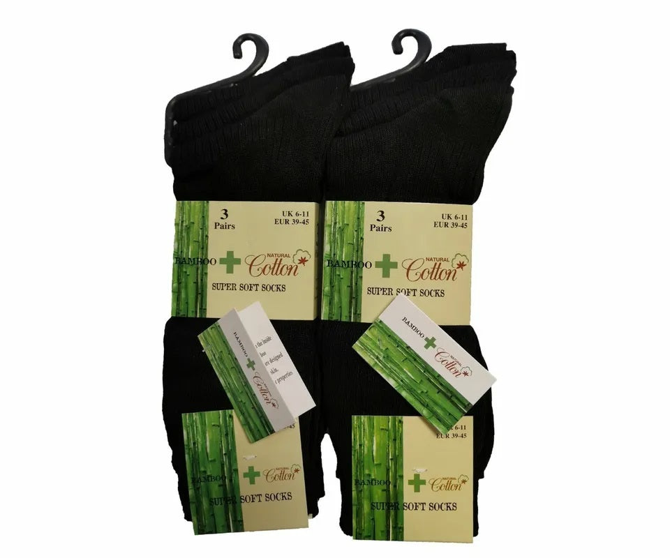 Men's Bamboo Black Socks Super Soft - 6-11