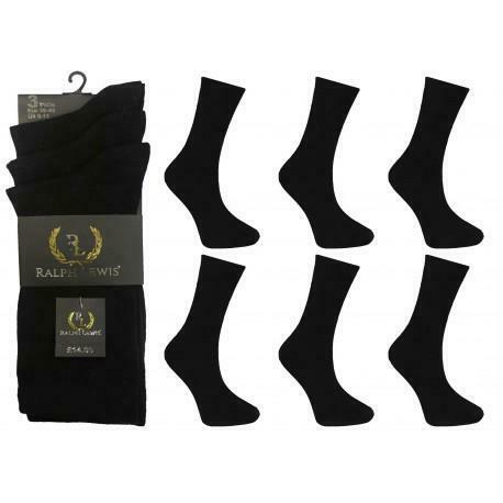 Mens 6-11 Ralph Lewis Black Everyday Socks