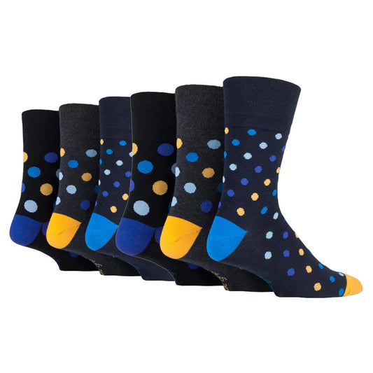 DIABETIC Men's ColourBurst Spots & Dots Gentle Grip Socks by Sock Shop