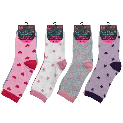 Children's Heart Design Ankle Socks - UK: 6.8-5