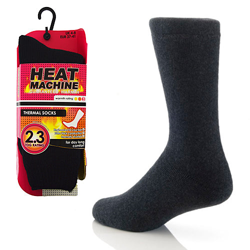 Ladies Heat Machine 2.3 Tog Thermal Sock - Black