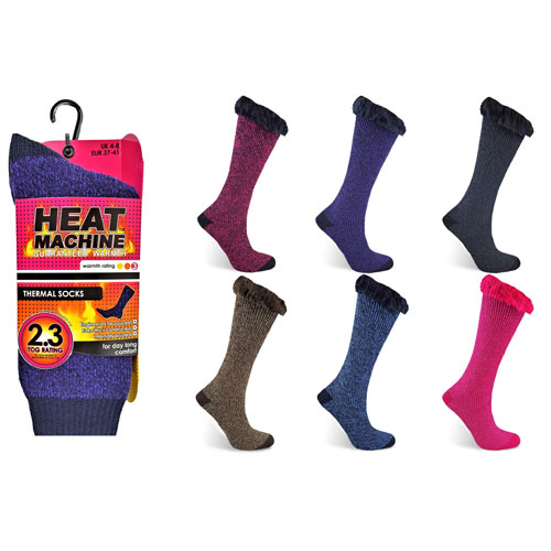 Women's Heat Machine Thermal Insulated Socks Assorted Colours