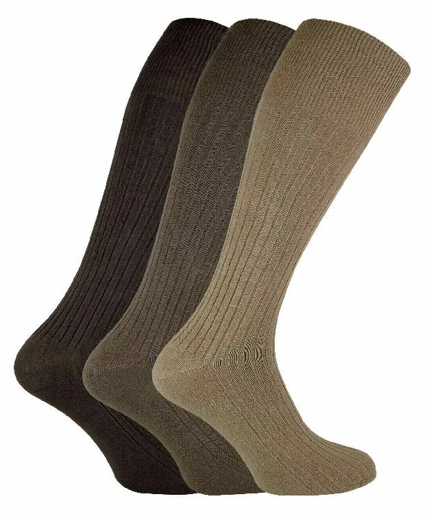 Men's Long Hose 6-11 Assorted 100% Cotton Socks