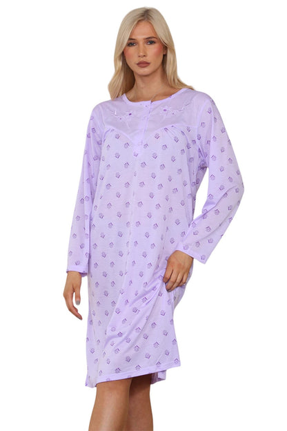 Cotton Rich Jersey Long Sleeved Nightdresses by Romesa/Lucky 10 pieces