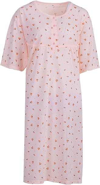 Cotton Rich Jersey Short Sleeved Nightdresses by Romesa/Lucky 10 pieces