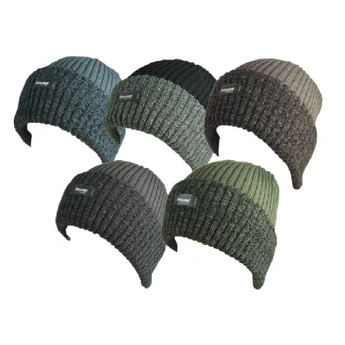 Melange Thermal Beanie Hat - Assorted Colours 12 Piece Pack