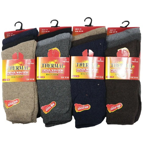 Men's Brushed Thermal Socks Dark Assorted UK Size 11-14