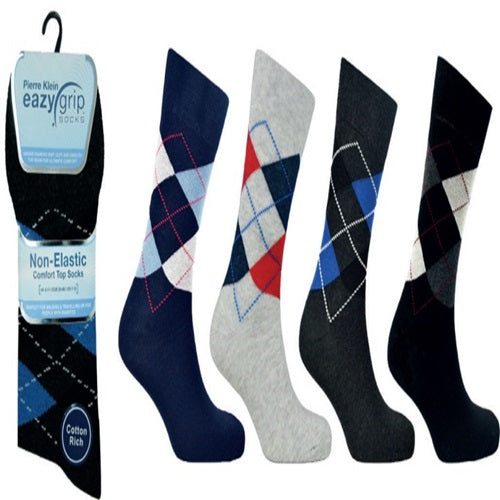 Men's Easy Grip Argyle Socks