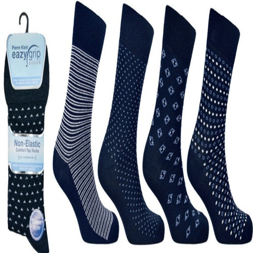 Men's Easy Grip Navy Assorted Socks