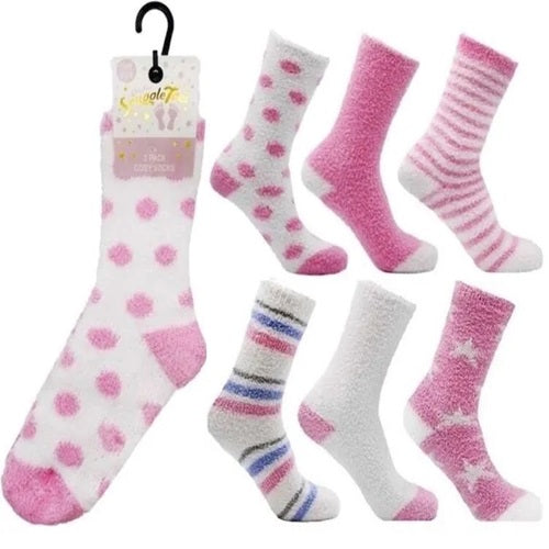 Snuggle Toes Striped Spots Assorted Bed Socks UK 4-8