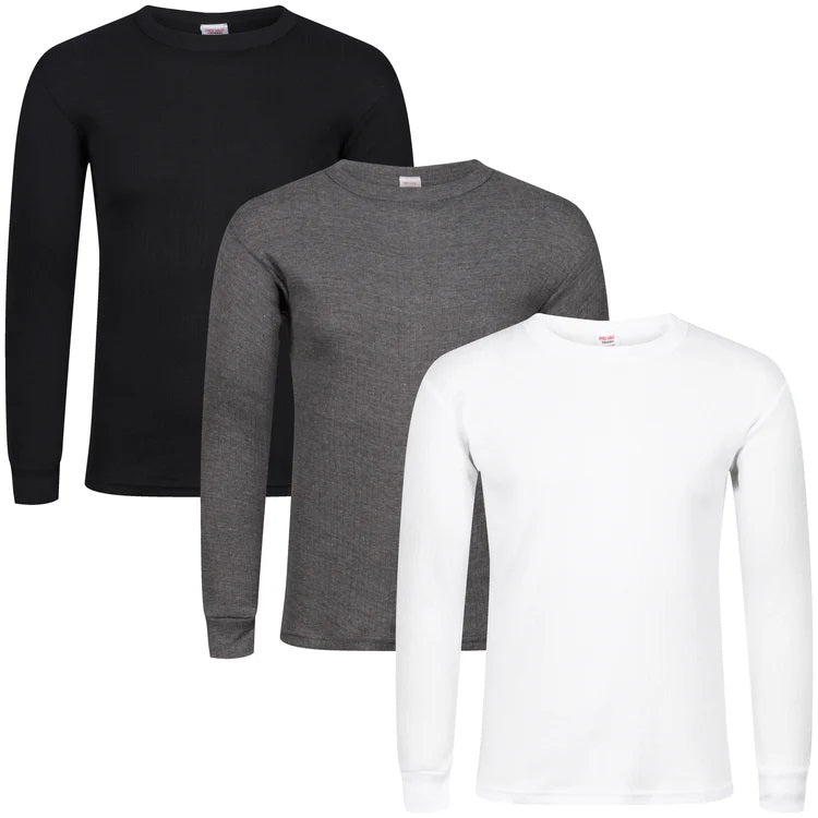 Men's Thermal Long Sleeve T-Shirt Brushed Inside 6 pieces