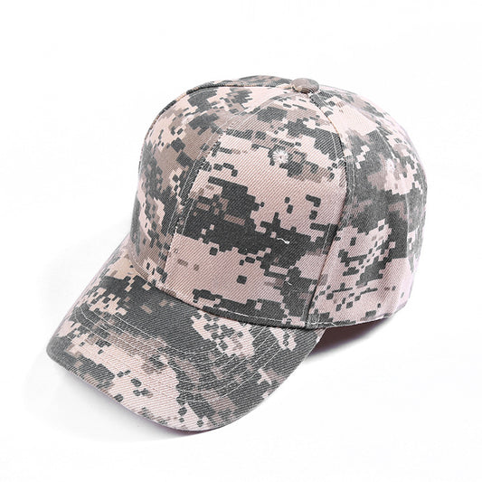 Unisex Solid Color 5-Panel Baseball Cap - Grey Camouflage