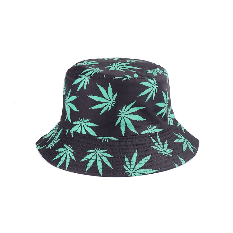 Unisex Adult Reversible Bucket Hat - Leaf Pattern Green