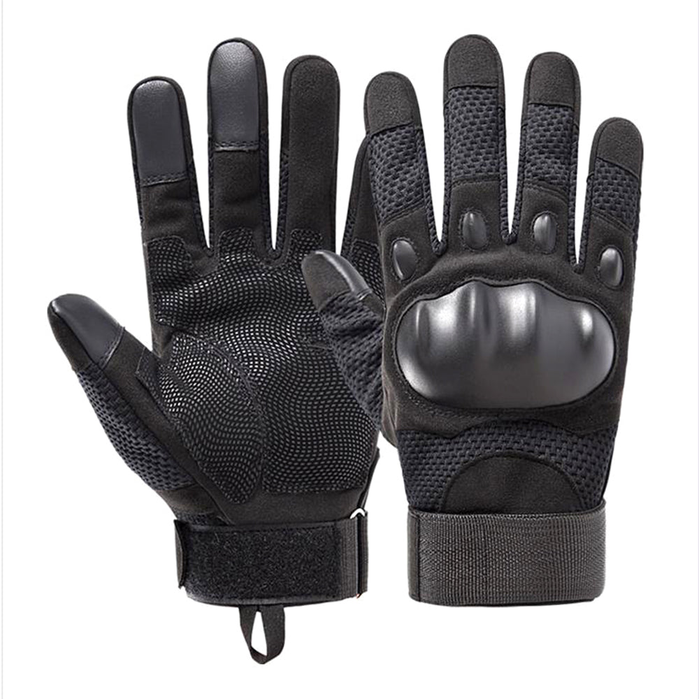 Men's Military Hard Knuckle Full Fingered Gloves - 12 Pair Pack