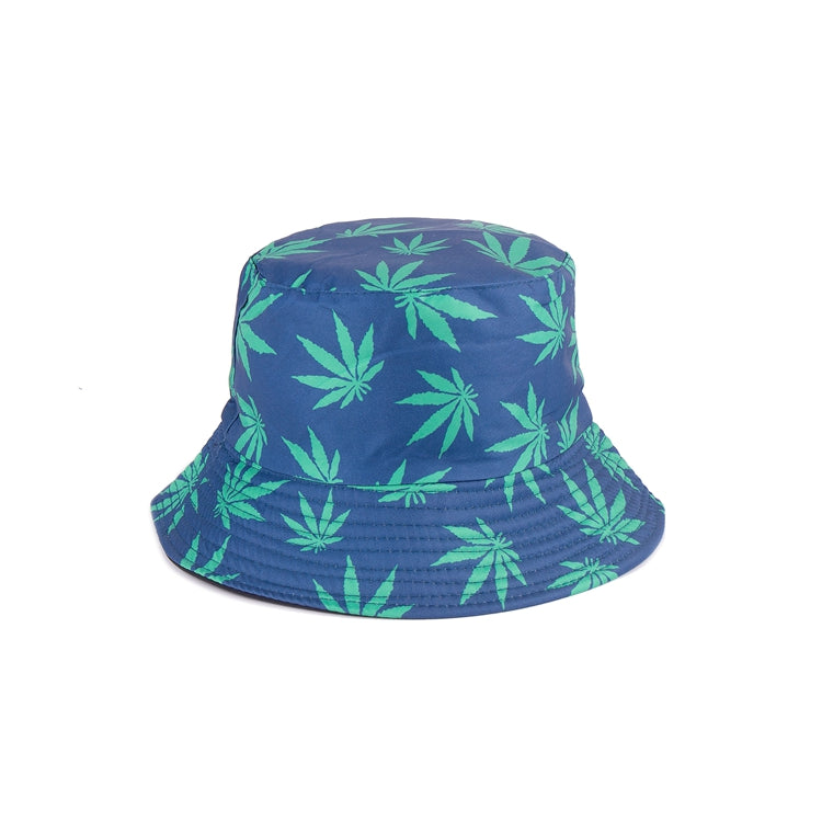 Unisex Adult Reversible Bucket Hat - Leaf Pattern Blue