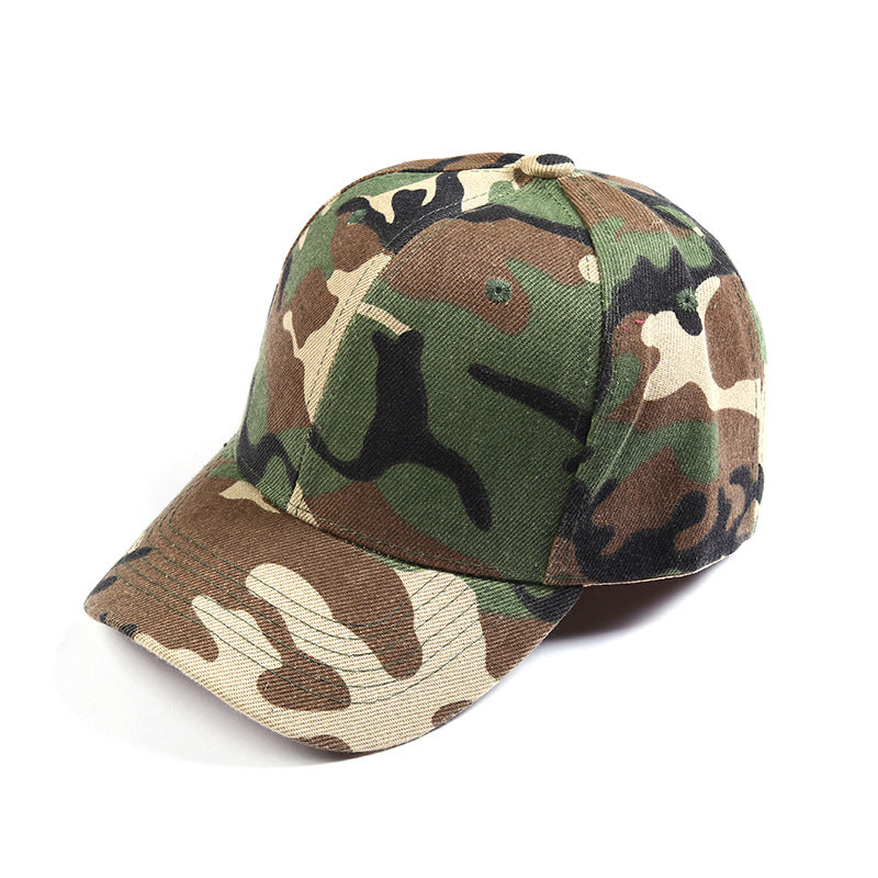 Unisex Solid Color 5-Panel Baseball Cap - Brown Camouflage