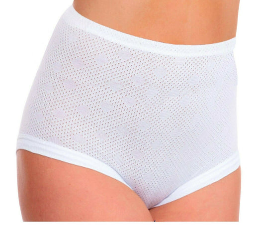 Women's Cuff Leg Eyelet Full Cotton Briefs