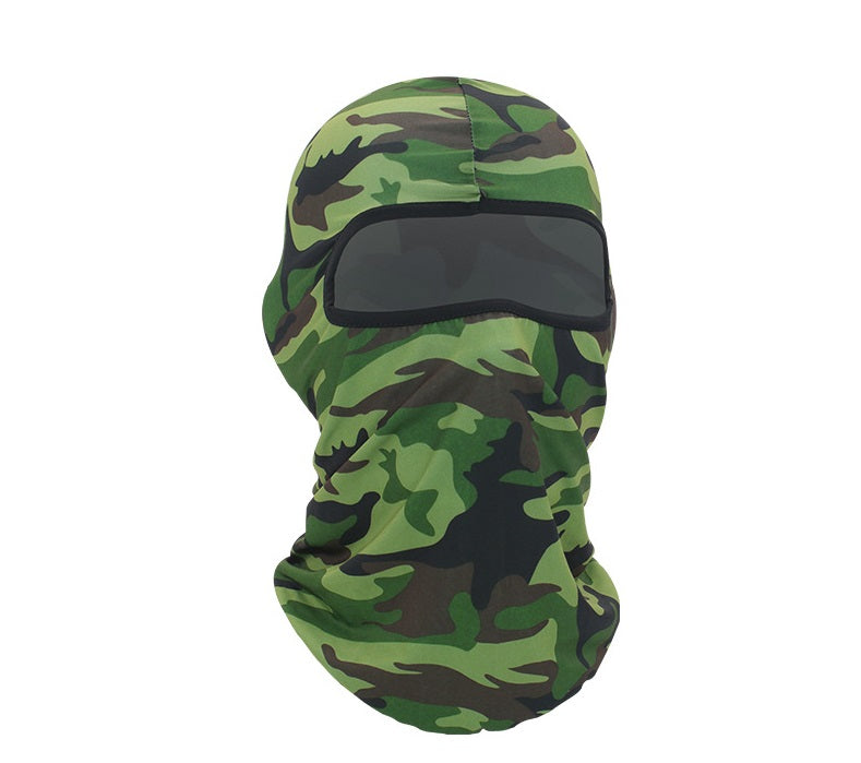 Lycra Balaclava Full Face Camouflage - Green