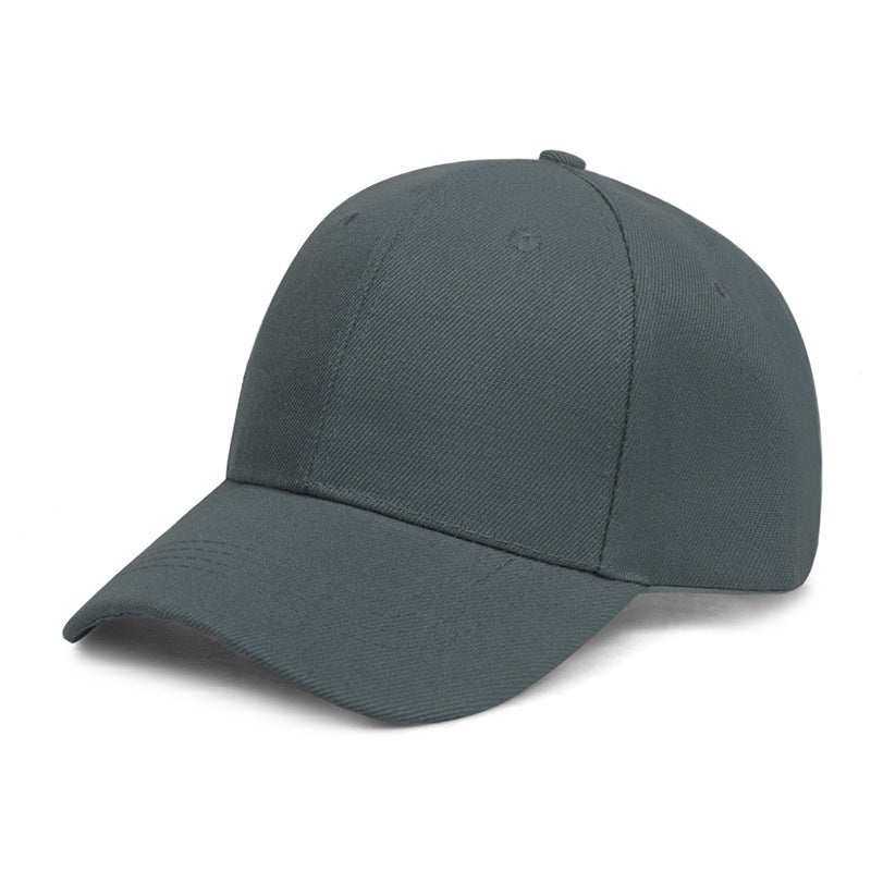 Unisex Solid Color 6-Panel Baseball Cap - Grey