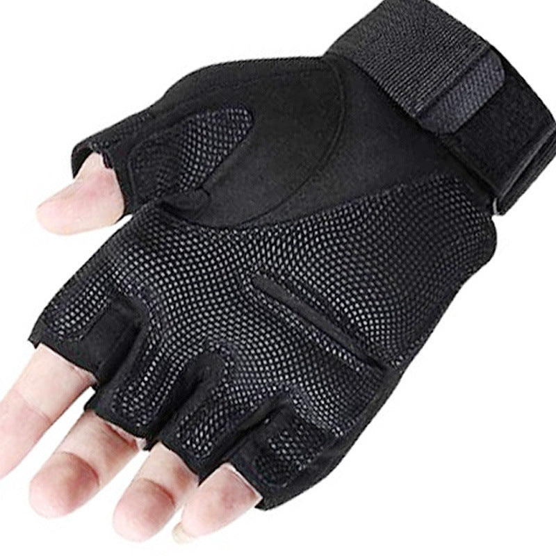 Men's Military Hard Knuckle Half Fingered Gloves - 12 Pair Pack