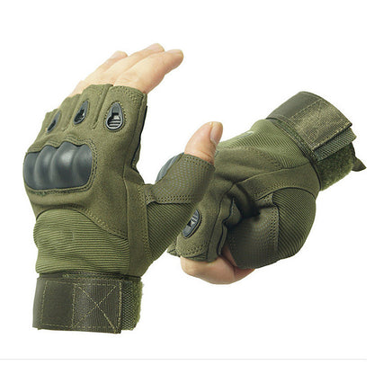 Men's Military Hard Knuckle Half Fingered Gloves - 12 Pair Pack