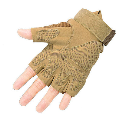 Men's Military Hard Knuckle Half Fingered Gloves - 12 Pair Pack