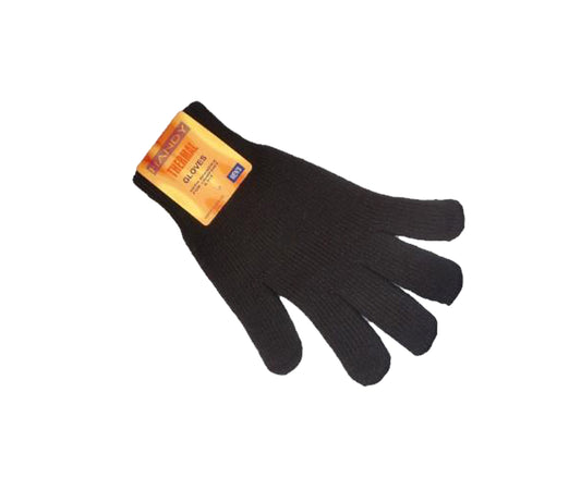 Men's Thermal Handy Gloves - Black 12 Pair Pack