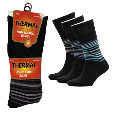 Men's Thermal Socks Non Elastic Top Stripe