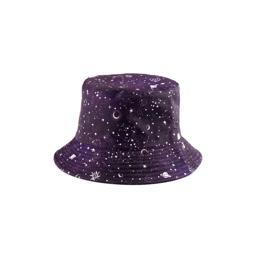 Unisex Adult Reversible Bucket Hat - Moon & Star Pattern