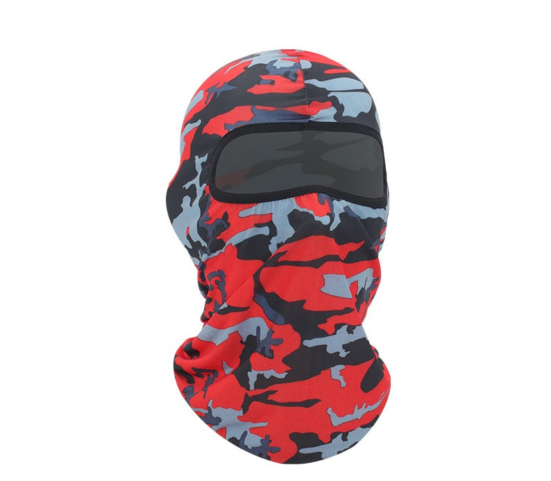 Lycra Balaclava Full Face Camouflage - Red