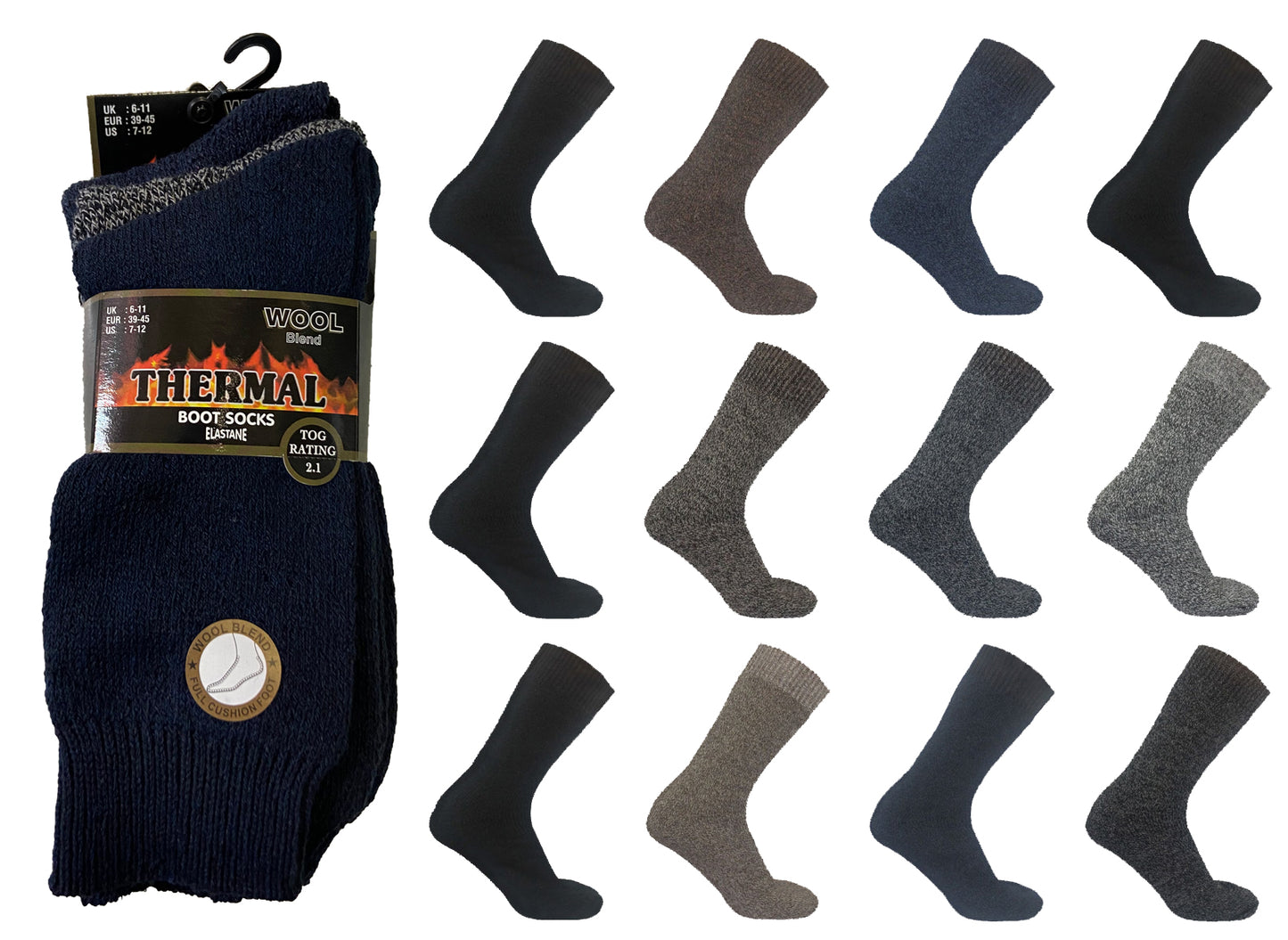 Men's Thermal Wool Blend Boot Sock