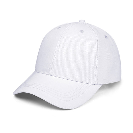 Unisex Solid Color 6-Panel Baseball Cap - White