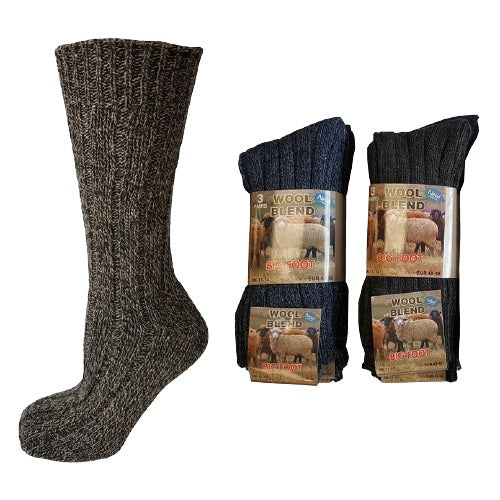 Men's Lambs Wool Blend Socks Big Foot